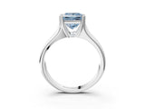 White gold Fancy Blue Princess  Solitaire Diamond Ring with Six-Prong Cathedral Setting_34