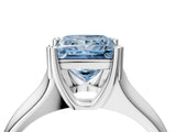 White gold Fancy Blue Princess  Solitaire Diamond Ring with Six-Prong Cathedral Setting_36