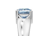 White gold Fancy Blue Princess  Solitaire Diamond Ring with Six-Prong Cathedral Setting_37