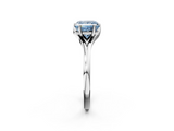 White gold Fancy Blue Princess  Solitaire Diamond Ring with Six-Prong Setting and Tapered Band_18