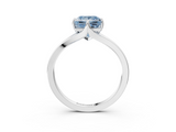 White gold Fancy Blue Princess  Solitaire Diamond Ring with Six-Prong Setting and Tapered Band_19
