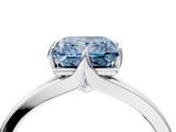 White gold Fancy Blue Princess  Solitaire Diamond Ring with Six-Prong Setting and Tapered Band_20