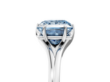 White gold Fancy Blue Princess  Solitaire Diamond Ring with Six-Prong Setting and Tapered Band_21