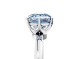White gold Fancy Blue Princess  Solitaire Diamond Ring with Six-Prong Setting on a Classic Band_8