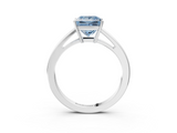 White gold Fancy Blue Princess  Solitaire Diamond Ring with Split Shank and Four-Prong Setting_23