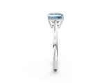 White gold Fancy Blue Princess  Solitaire Diamond Ring with Split Shank and Four-Prong Setting_26