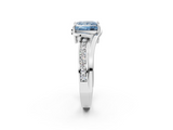 White gold Fancy Blue Princess  Solitaire Diamond Ring with Split Shank and Prong Setting_42
