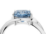 White gold Fancy Blue Princess  Solitaire Diamond Ring with Split Shank and Prong Setting_44