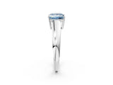 White gold Fancy Blue Princess  Solitaire Diamond Ring with Tapered Band and Four-Prong Setting_51