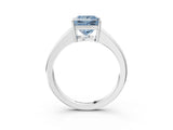 White gold Fancy Blue Princess  Solitaire Diamond Ring with Tapered Band and Four-Prong Setting_52