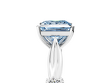 White gold Fancy Blue Princess  Solitaire Diamond Twisted Band with Four-Prong Setting_67