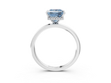 White gold Fancy Blue Princess  Solitaire Engagement Ring with Cathedral Band and Four-Prong Setting_20