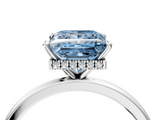 White gold Fancy Blue Princess  Solitaire Engagement Ring with Cathedral Band and Four-Prong Setting_21