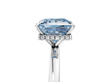 White gold Fancy Blue Princess  Solitaire Engagement Ring with Cathedral Band and Four-Prong Setting_22