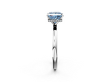 White gold Fancy Blue Princess  Solitaire Engagement Ring with Cathedral Band and Four-Prong Setting_23