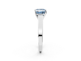 White gold Fancy Blue Princess  Solitaire Engagement Ring with Four-Prong Setting and Tapered Band_5