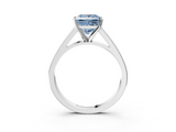 White gold Fancy Blue Princess  Solitaire Engagement Ring with Four-Prong Setting and Tapered Band_6