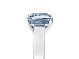 White gold Fancy Blue Princess  Solitaire Engagement Ring with Four-Prong Setting and Tapered Band_8
