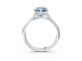 White gold Fancy Blue Princess  Solitaire Engagement Ring with Six-Prong Setting and Classic Band 4