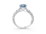 White gold Fancy Blue Princess  Solitaire Floral Milgrain Engagement Ring_28