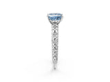 White gold Fancy Blue Princess  Solitaire Floral Milgrain Engagement Ring_32