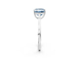 White gold Fancy Blue Princess  Solitaire Heart Prong Engagement Ring with Tapered Band_57