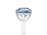 White gold Fancy Blue Princess  Solitaire Heart Prong Engagement Ring with Tapered Band_59