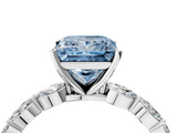 White gold Fancy Blue Princess  Solitaire Marquise Side Stone Prong Setting Ring_46