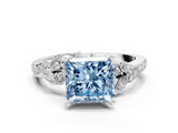 White gold Fancy Blue Princess  Solitaire Marquise Twist Band with Six-Prong Setting_62
