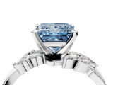 White gold Fancy Blue Princess  Solitaire Marquise Twist Band with Six-Prong Setting_65