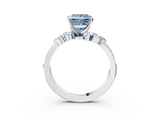 White gold Fancy Blue Princess  Solitaire Marquise Twist Band with Six-Prong Setting_65