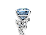 White gold Fancy Blue Princess  Solitaire Marquise Twist Band with Six-Prong Setting_67
