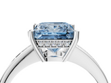 White gold Fancy Blue Princess  Solitaire Pavé Band Prong Setting Ring_59