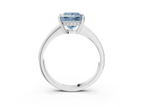 White gold Fancy Blue Princess  Solitaire Pavé Band Prong Setting Ring_60
