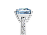 White gold Fancy Blue Princess  Solitaire Pavé Band Prong Setting Ring_65