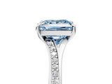 White gold Fancy Blue Princess  Solitaire Pavé Band with Four-Prong Setting_33