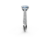 White gold Fancy Blue Princess  Solitaire Pavé Diamond Engagement Ring with Four-Prong Setting_191