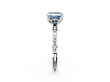 White gold Fancy Blue Princess  Solitaire Pavé Diamond Engagement Ring with Four-Prong Setting_27