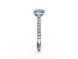 White gold Fancy Blue Princess  Solitaire Pave Diamond Engagement Ring with Prong Setting_22