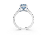 White gold Fancy Blue Princess  Solitaire Pave Diamond Engagement Ring with Prong Setting_23