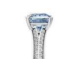 White gold Fancy Blue Princess  Solitaire Pave Split Shank Engagement Ring with Six-Prong Setting_94