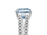 White gold Fancy Blue Princess  Solitaire Split Shank Pavé Diamond Engagement Ring_425