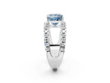 White gold Fancy Blue Princess  Solitaire Split Shank Pave Diamond Ring_50