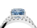 White gold Fancy Blue Princess  Solitaire Split Shank Pave Diamond Ring_53