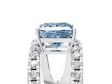 White gold Fancy Blue Princess  Solitaire Split Shank Pave Diamond Ring_54