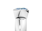 White gold Fancy Blue Princess  Solitaire Tension Set Diamond Ring with Wide Band_25