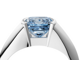 White gold Fancy Blue Princess  Solitaire Tension Set Diamond Ring_23