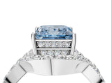 White gold Fancy Blue Princess  Solitaire Twist Band Pavé Diamond Engagement Ring_54