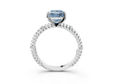 White gold Fancy Blue Princess  Solitaire Twisted Band Prong Set Engagement Ring_64