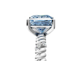 White gold Fancy Blue Princess  Solitaire Twisted Band Prong Set Engagement Ring_66